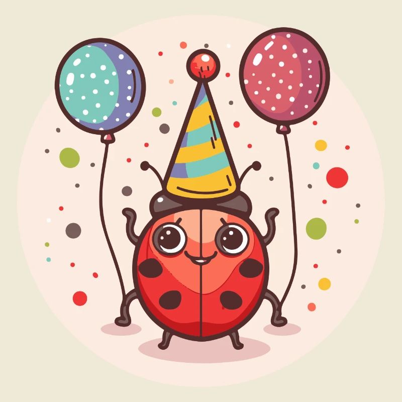 Marienkäfer Geburtstag Comic
