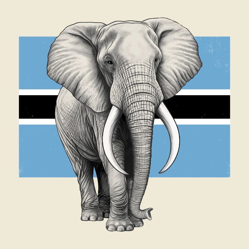Drapeau éléphant du Botswana