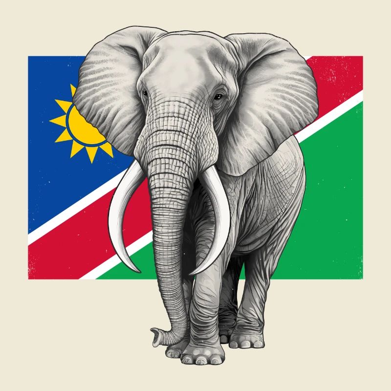 Drapeau éléphant de Namibie
