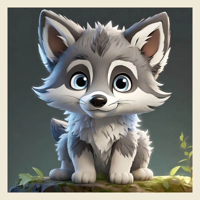 Bébé loup mignon