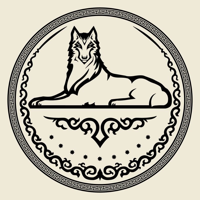 Tschetschenisches Wappen - einfarbig