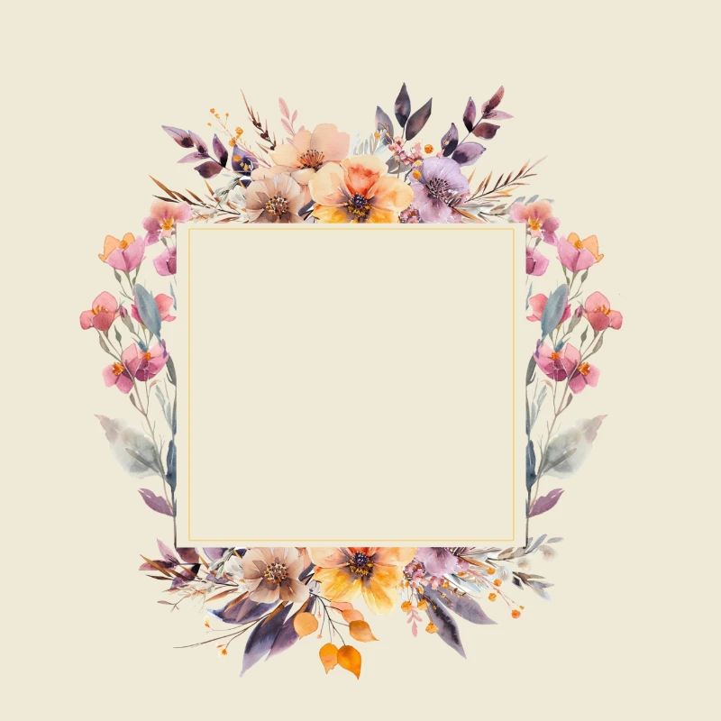 Personalizable Boho Bouquet Square