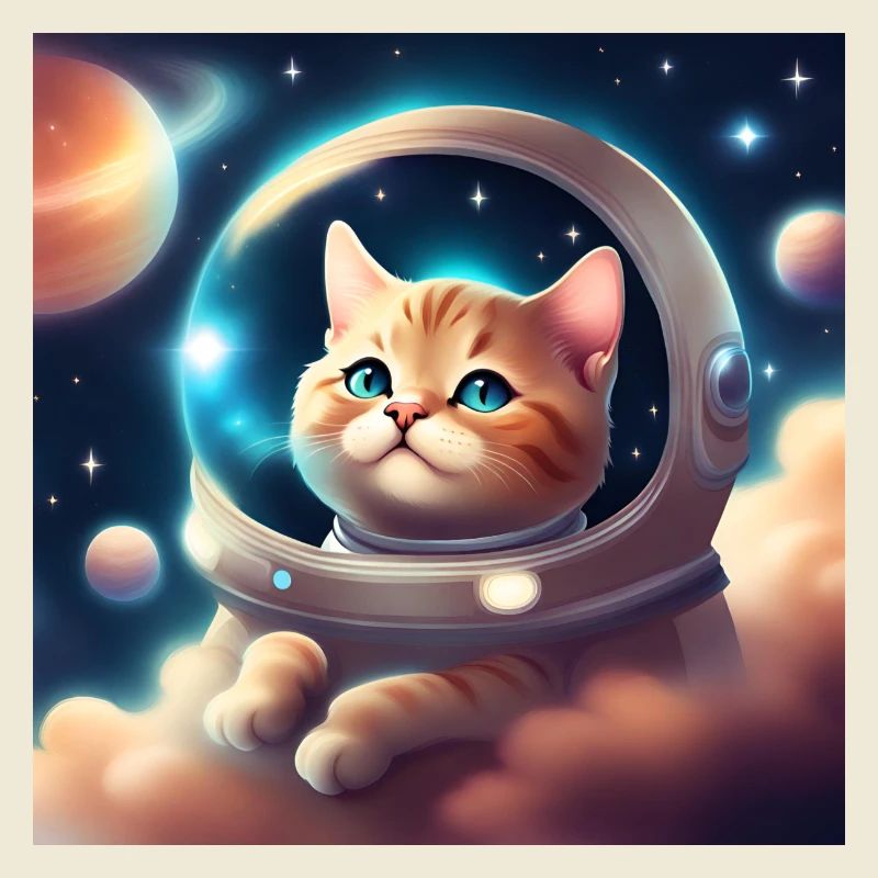 Chat mignon dans l’espace