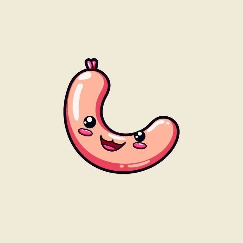 Saucisse joyeuse au visage doux