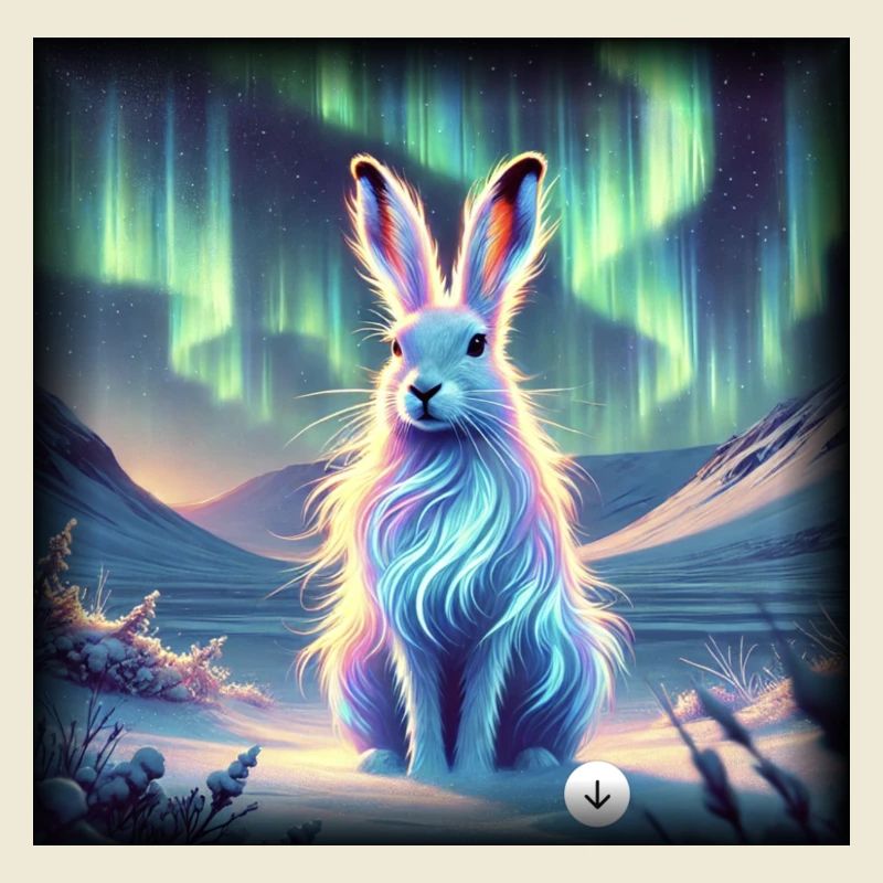 Mountain hare Aurora Borealis
