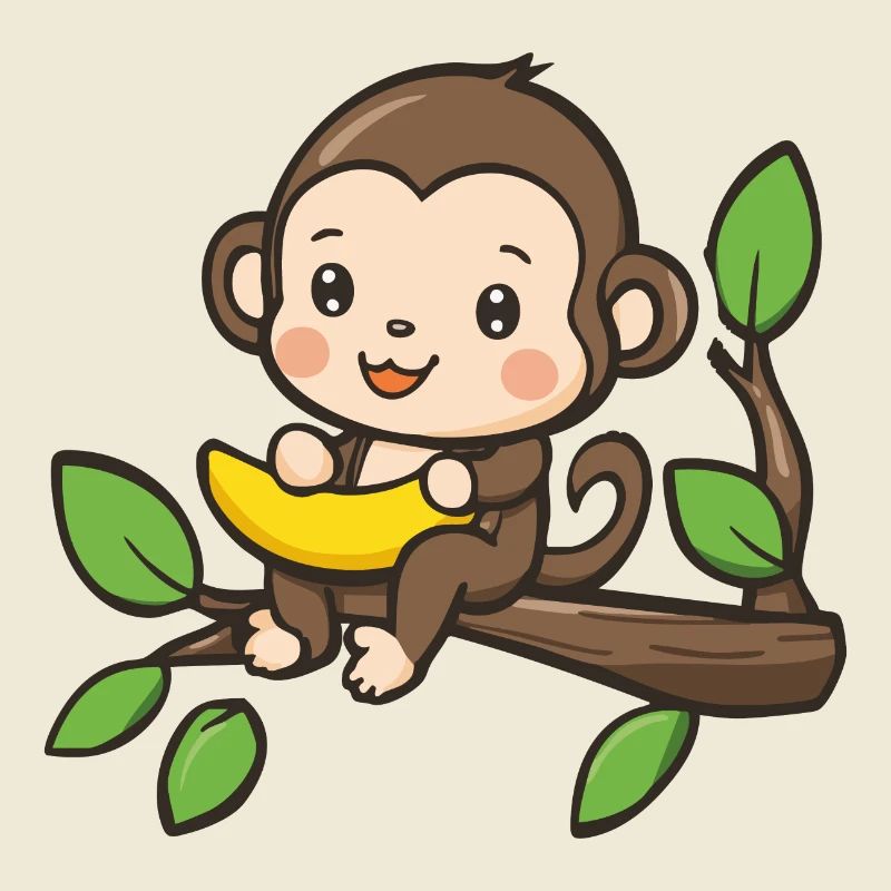 Singe mignon mangeant une banane