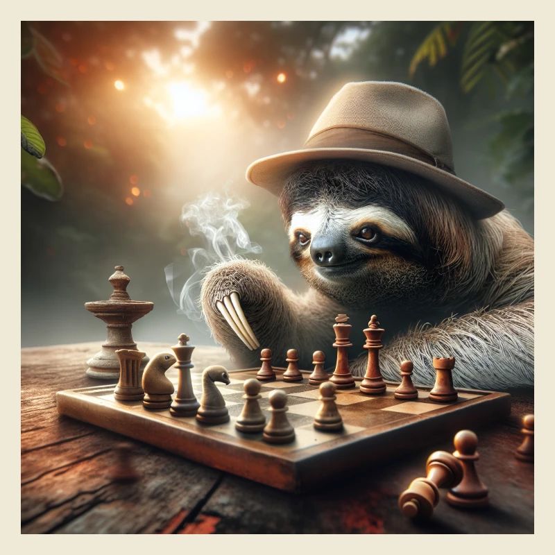 Faultier Wanderer Schach