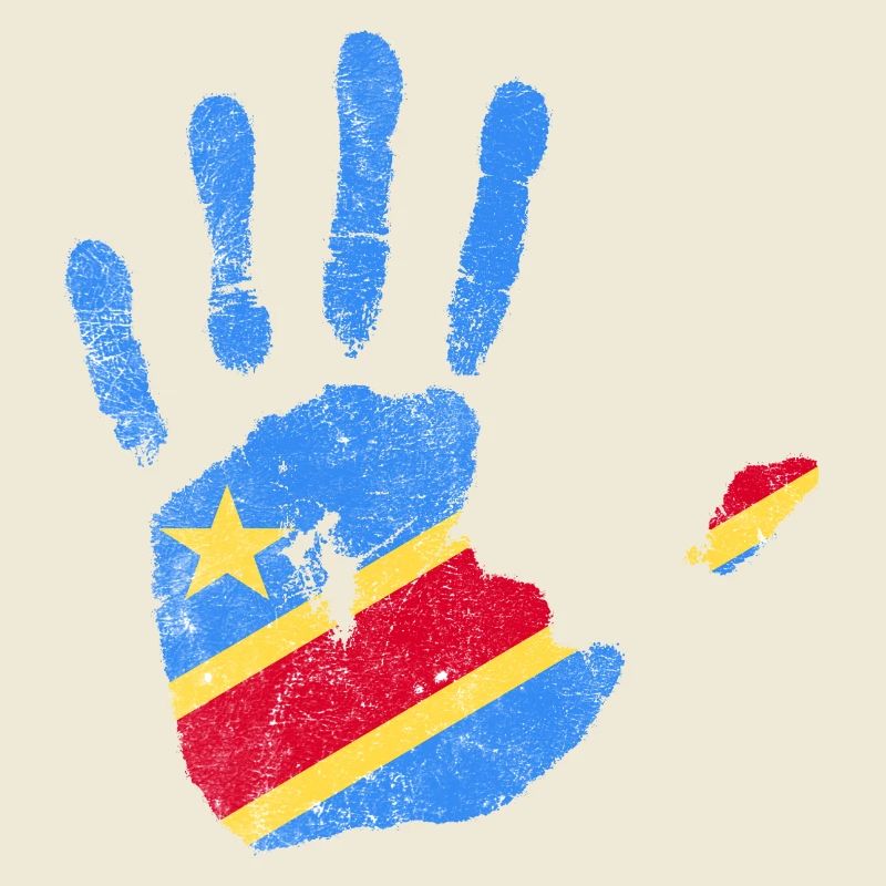 Kongo Flagge Hand - Stand mit Kongo