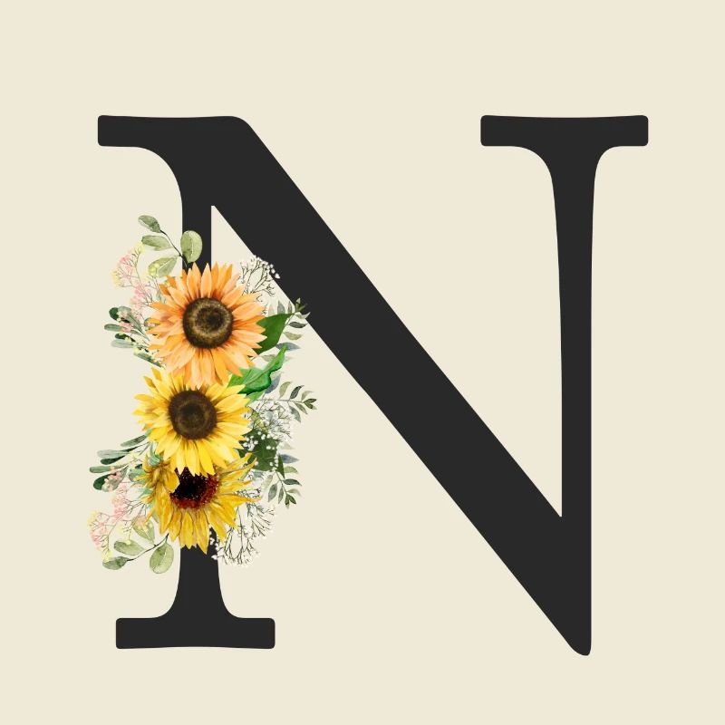 N Monogram Sunflowers