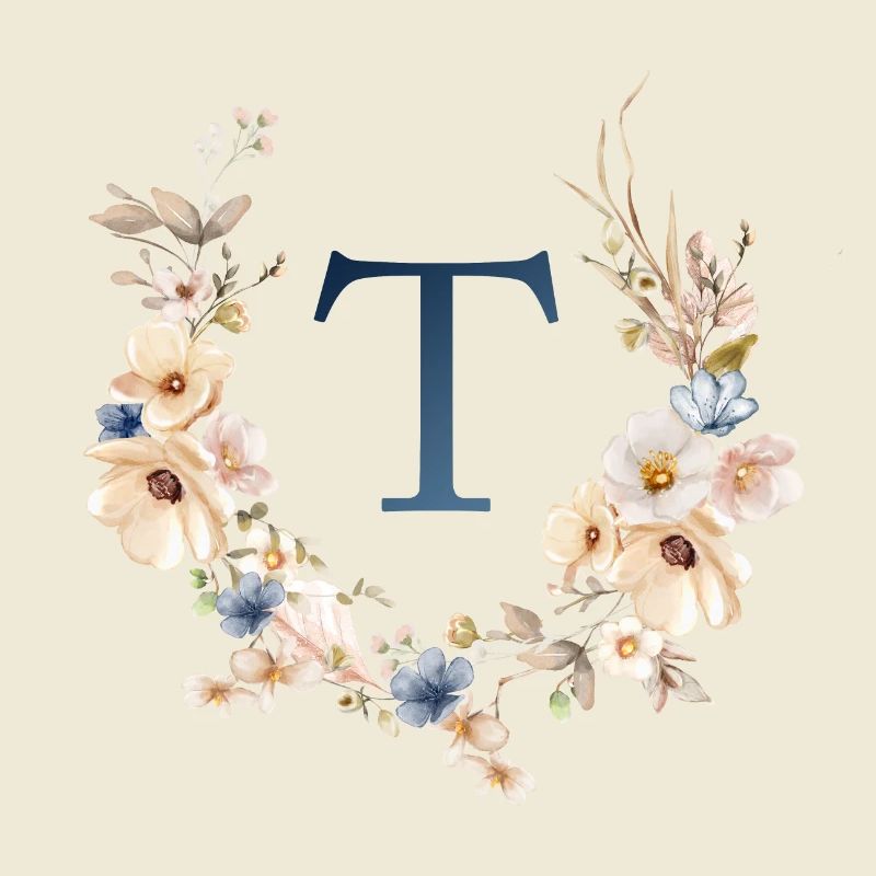 T monogramme, Floral, Boho