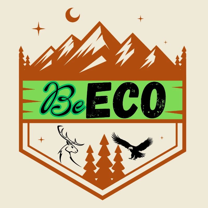 Ecoogamic logo with Mountain Theme and Mountains