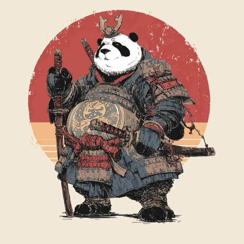 Panda Samurai in Sturdy Armor