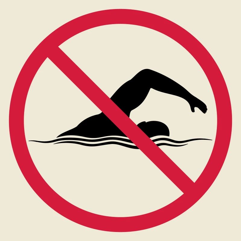 Verboten Schild Schwimmen