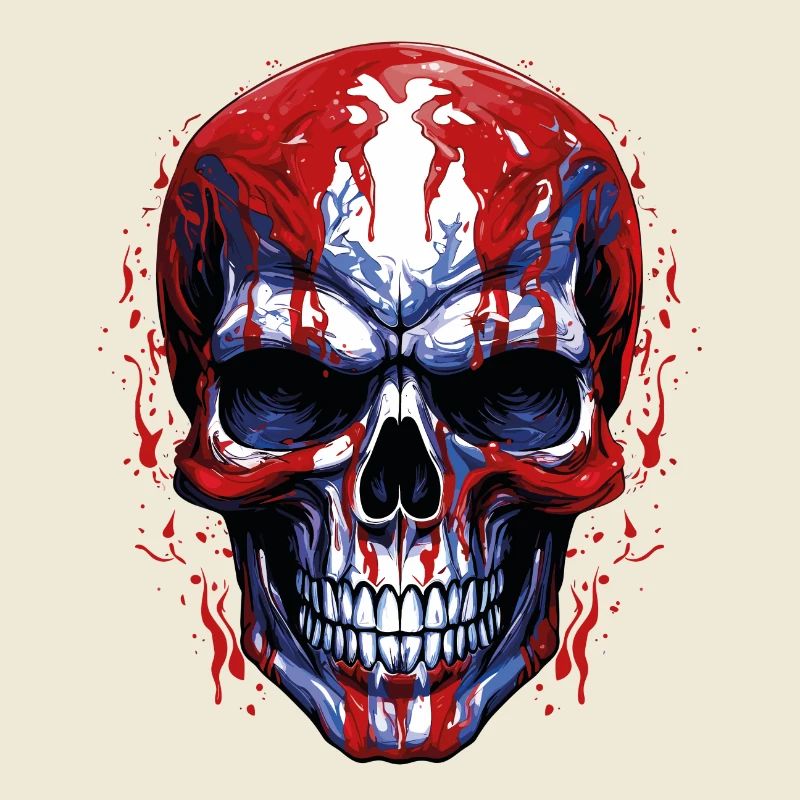 Flags Skull Graphic