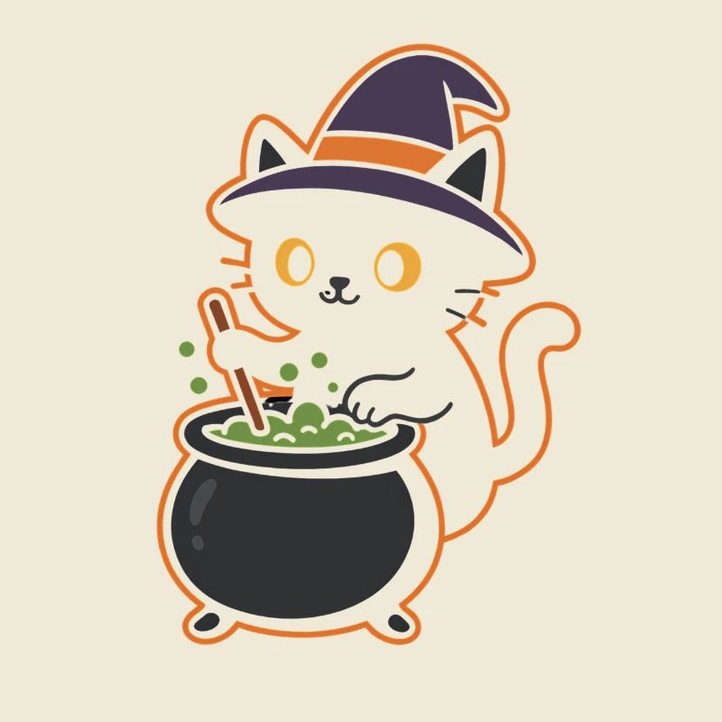 Conception magique de potion de sorcière pour chat