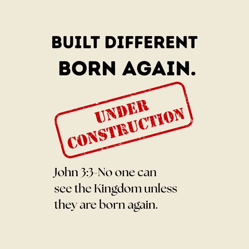 Under Construction Stamp Art. Christian Apparel.