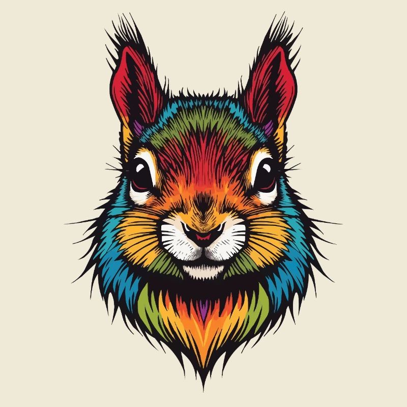 Explosion colorée des animaux de l’écureuil