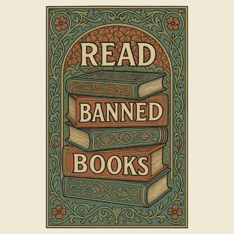 Lesen Sie verbotene Bücher Vintage Stack