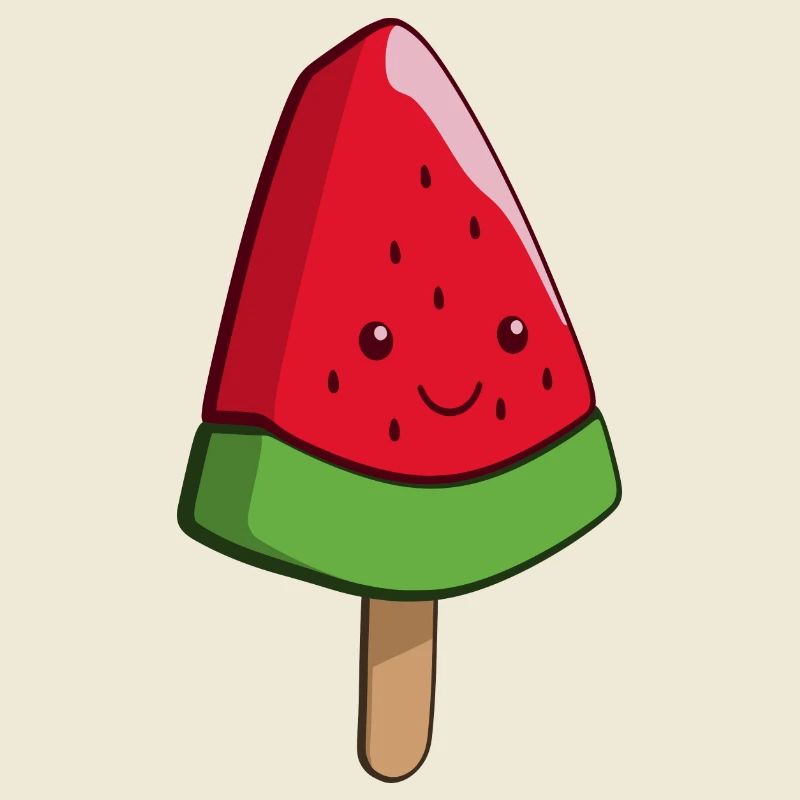 Glace à la pastèque Art sur un bâton