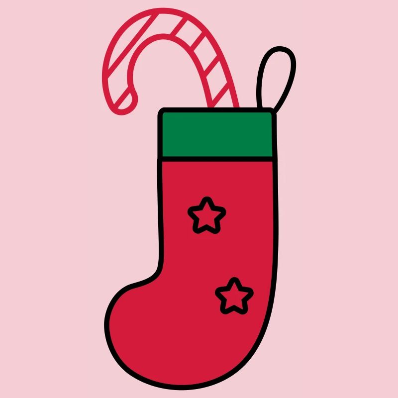 chaussette de Noël avec canne à sucre