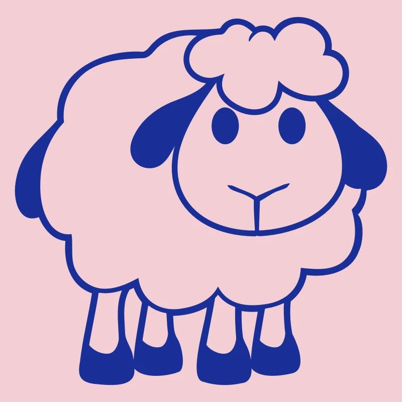 Schaf Baby Steht Süß Niedlich Lamm Kind Cool Comic