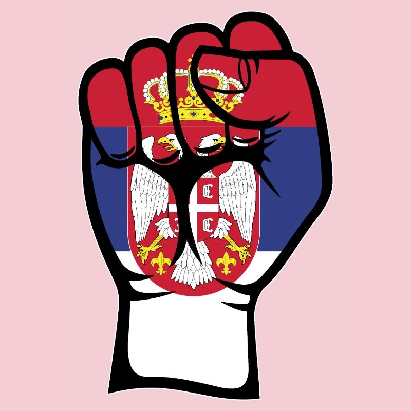 Poing drapeau de la Serbie