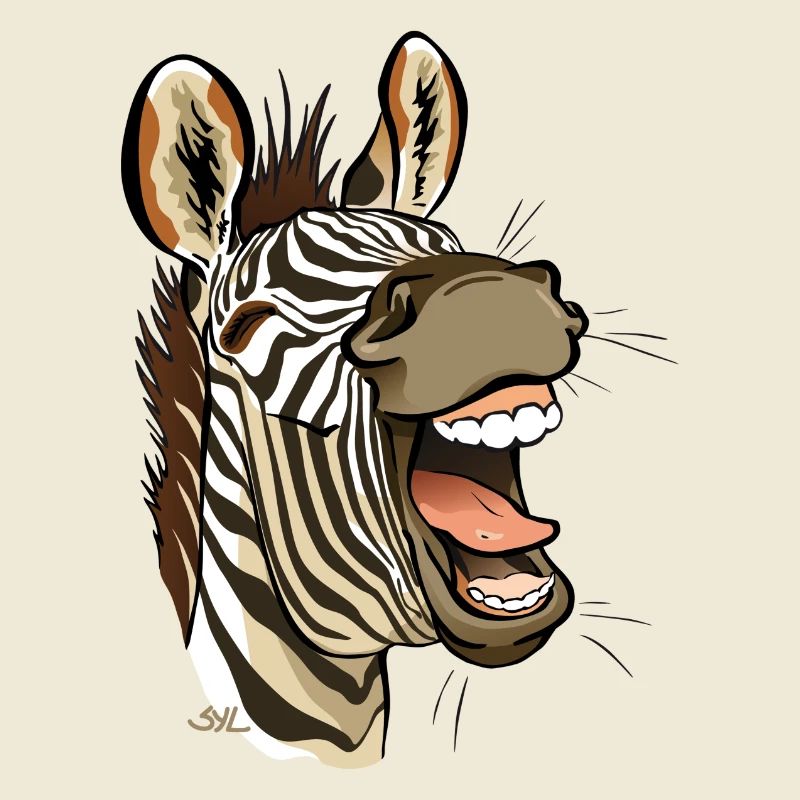 Zebra laughing