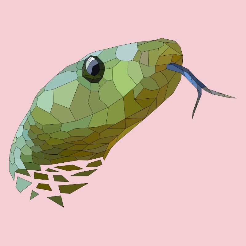 Serpent géométrique Low Poly
