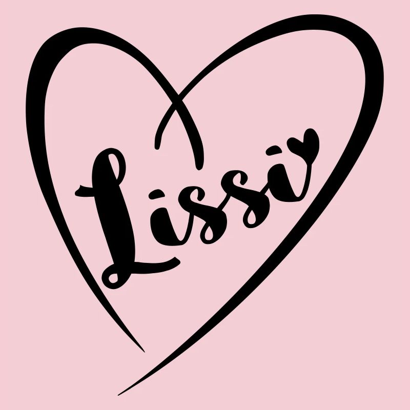 Lissi surname first name in heart frame