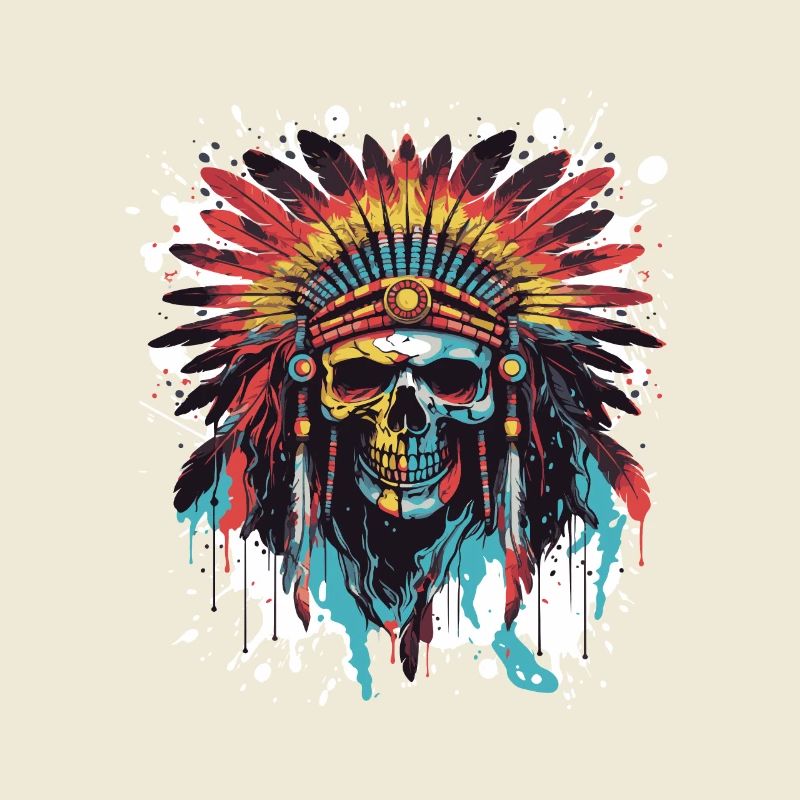 Apache Skull Indian Pop Art
