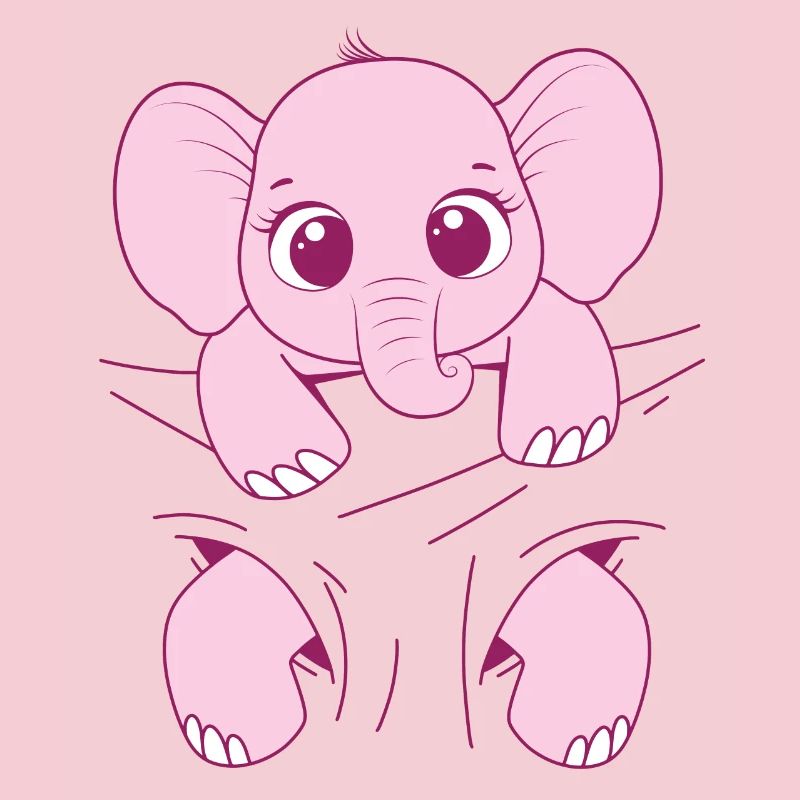 Bébé Éléphant Porter Drôle Rose Bébé Éléphant