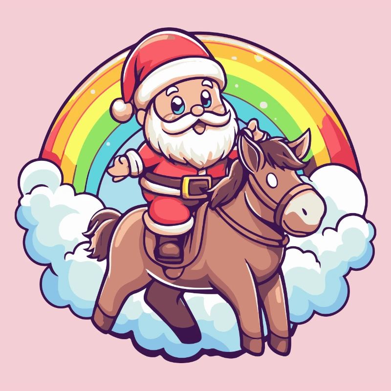 Esel Weihnachtsmann Regenbogen