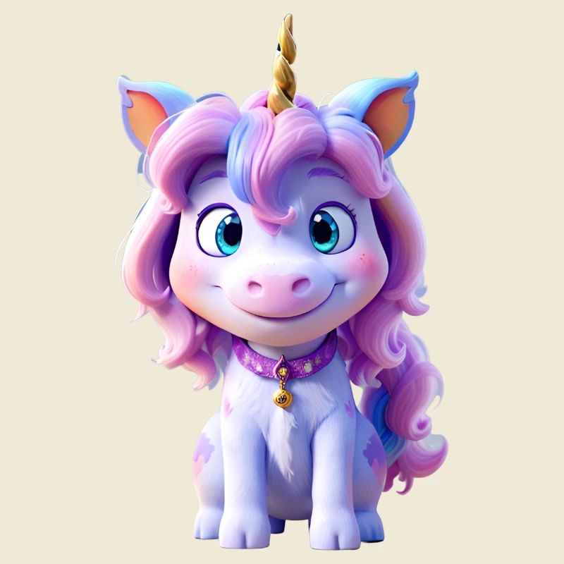 Wunderschönes kleines 3D-Einhorn