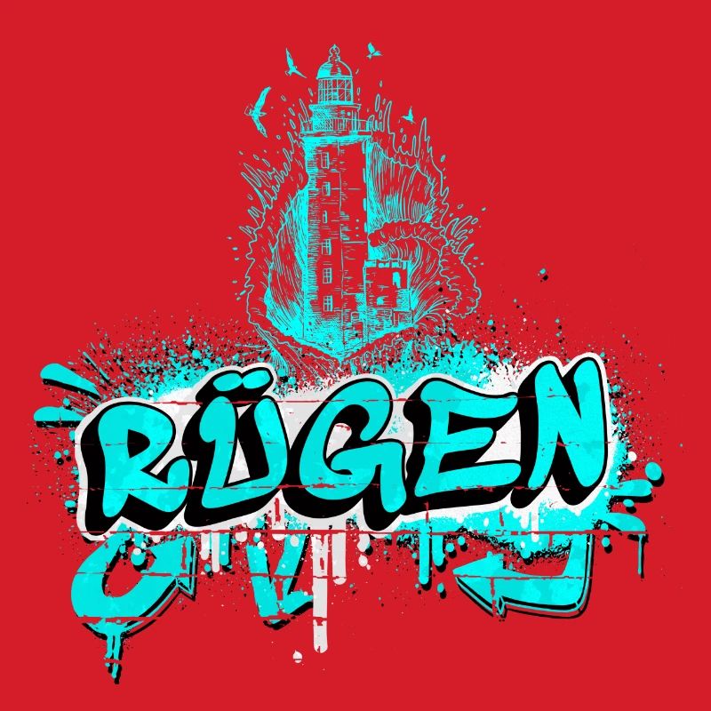 Rügen Graffiti Leuchtturm Design