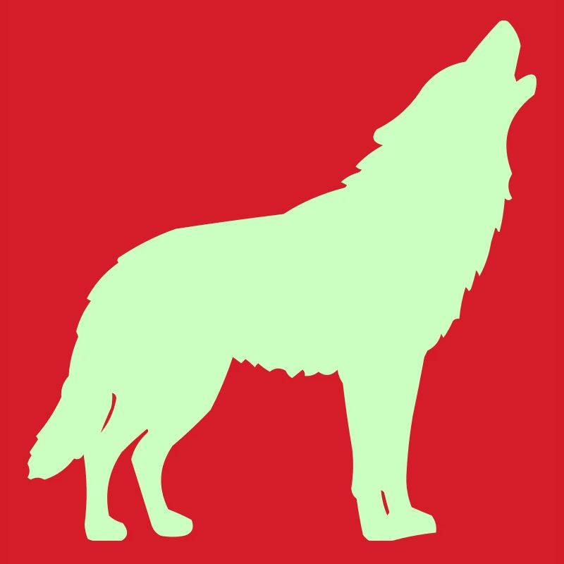 Wolf Silhouette Neon Green