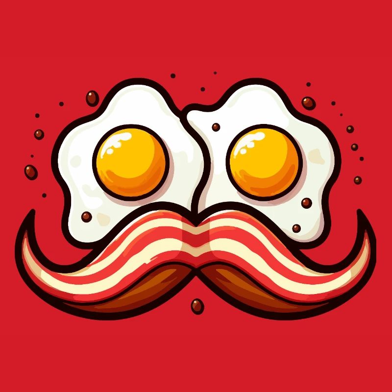 Schnurrbart Eier Duo Karikatur