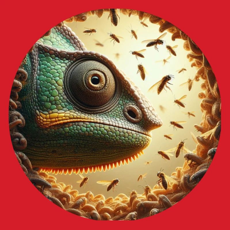 Chameleon with Bees Animation