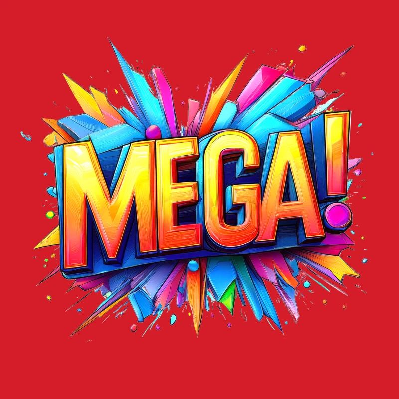 mega 3d Text colorful