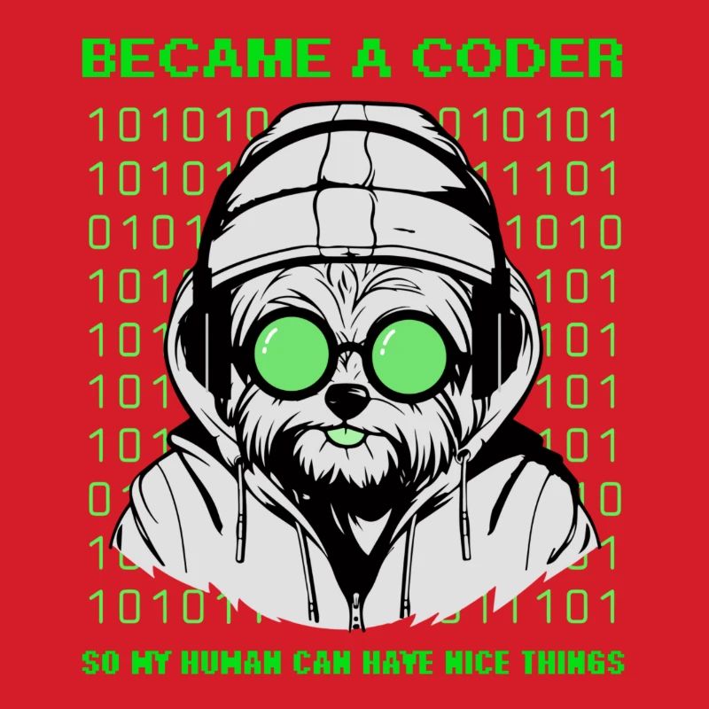 Devenu codeur – Hacker Dog Binary Look