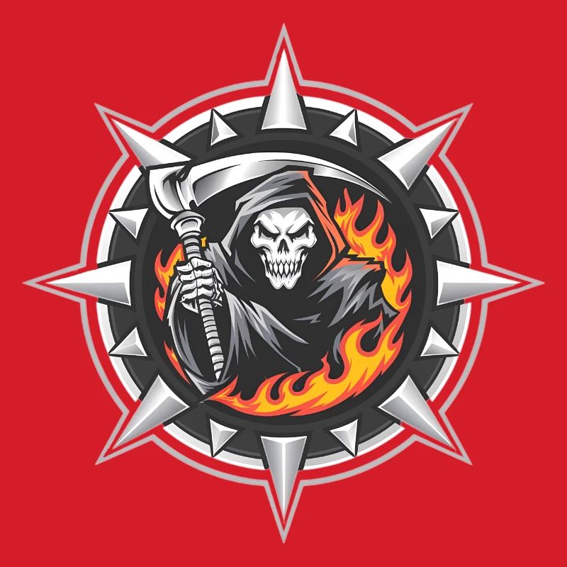 Flaming Reaper on Spiked Crest