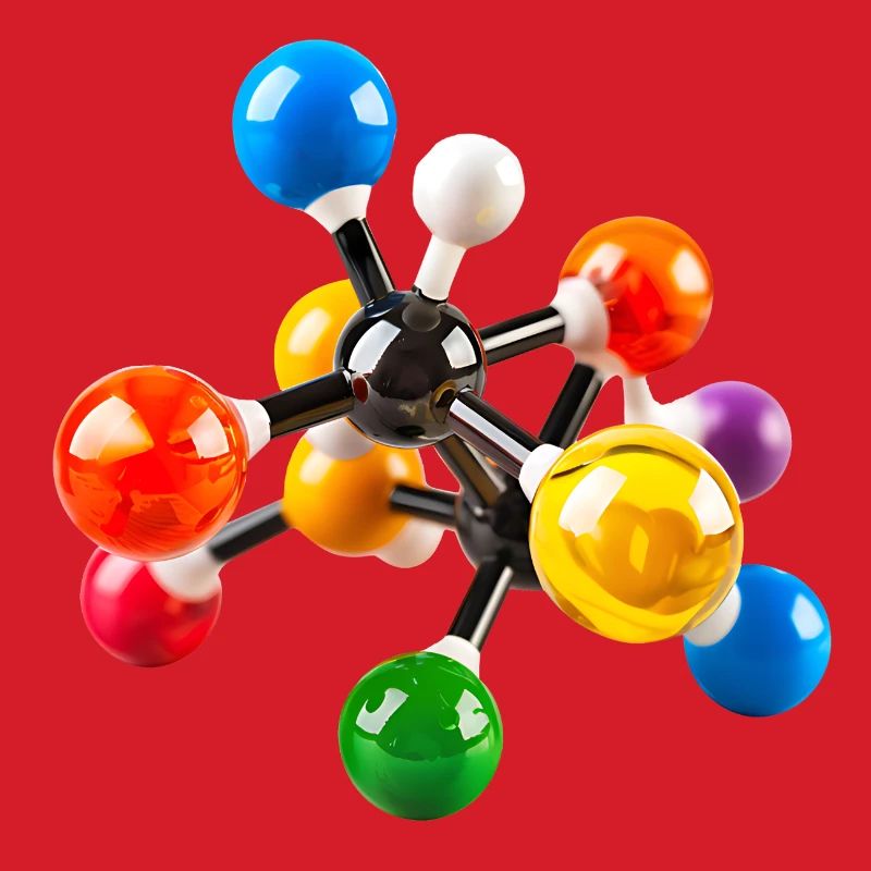Modèle de structure moléculaire coloré