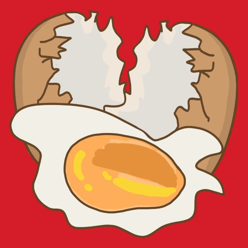 Mirror with eggshell