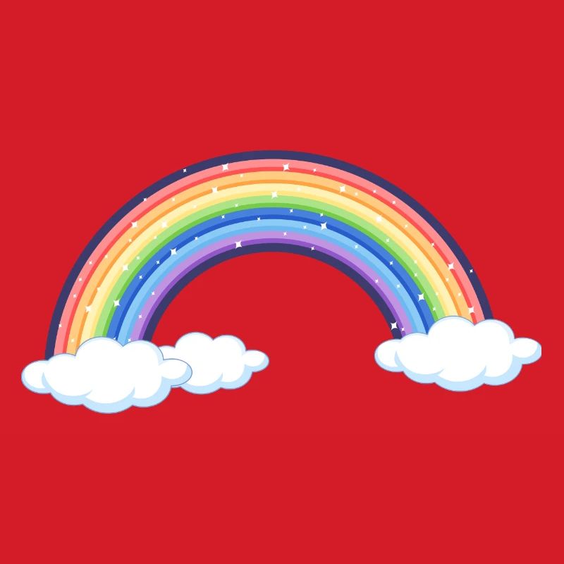 Lebendiger Regenbogen über den Wolken