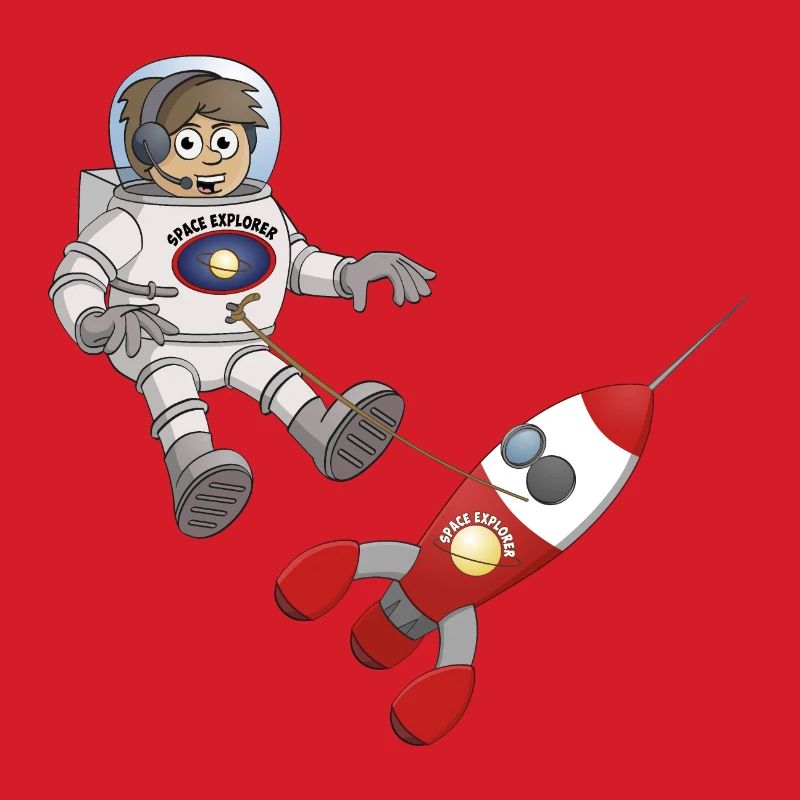 "Der Astronaut und sein Raumschiff“