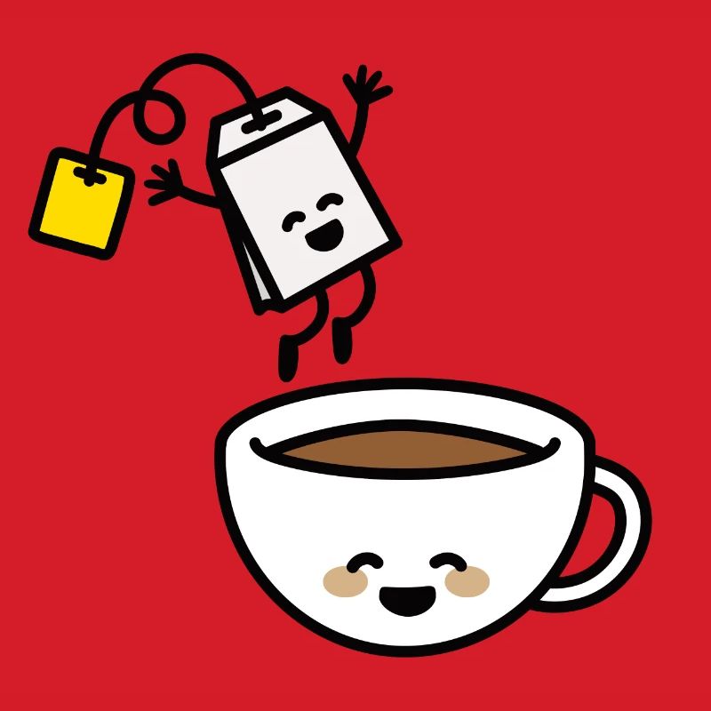 Funny tea bag teacup happy Tea lover Tea drinker