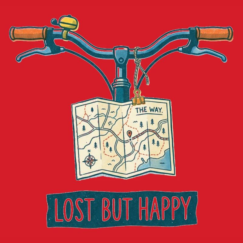 Lost But Happy Risograph Bicycle Art
