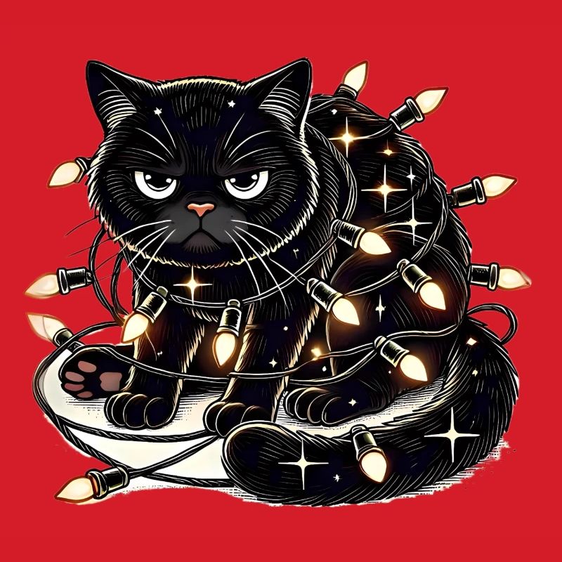 Grumpy Christmas Cat. Miau aber bitte ohne Lametta