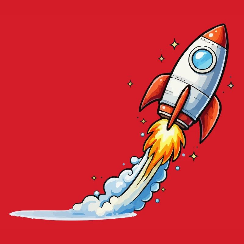 Conception de dessins animés Rocket Launch