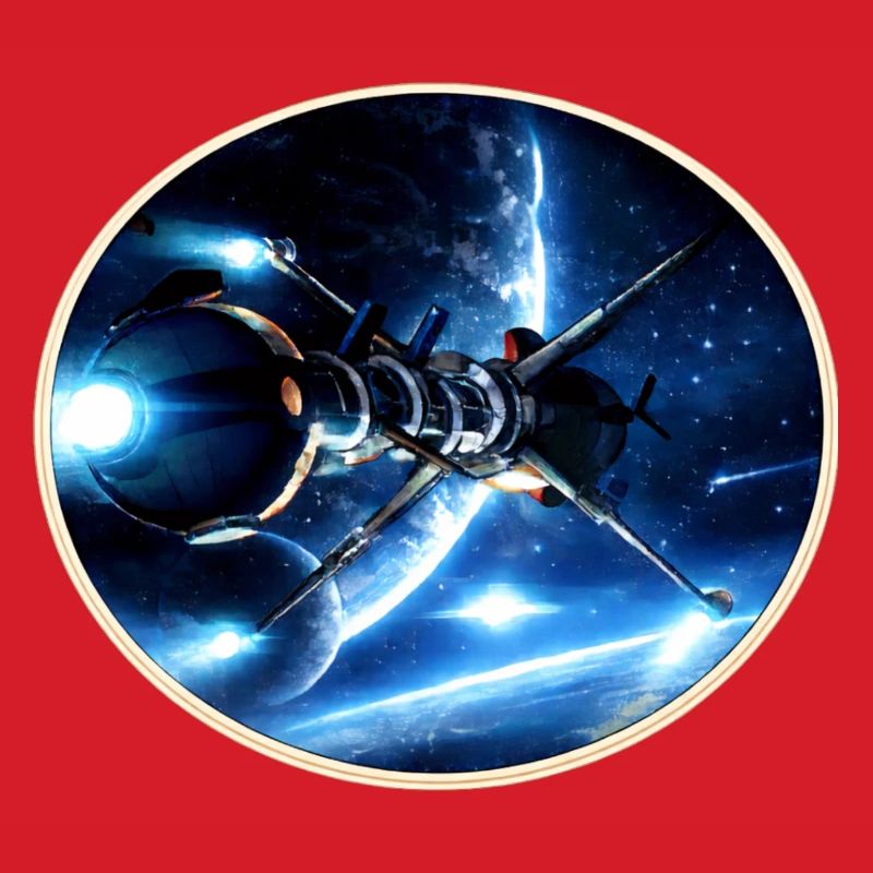 The Comet - Retro Space Emblem – 8-Bit Starship