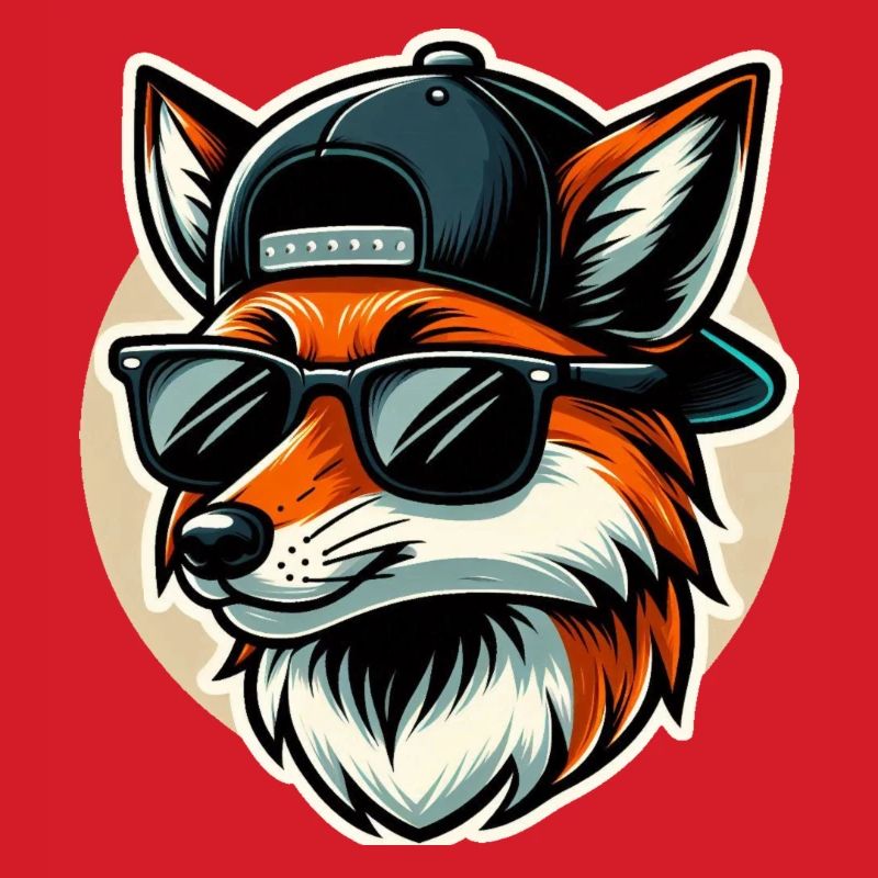Fuchs mit Sonnenbrille und Cap